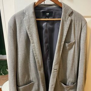 H&M Men's Heather Gray Single-Breasted Blazer